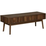 Meuble tv d�cor bois de noyer. 2 portes coulissantes l 115 x l 40 x h 48cm - linear