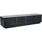 Meuble tv deluxe 160 cm pour téléviseur 70 - Élégant plateau gris marbré, gestion des câbles, tiroirs ... Meuble tv deluxe 160 cm pour téléviseur 70 - Élégant plateau gris marbré, gestion des câbles, tiroirs ...