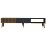 Concept - usine - nola - meuble tv design bois et anthracite 180 cm Concept - usine - nola - meuble tv design bois et anthracite 180 cm