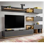 Meuble tv design  silk  240cm gris & naturel