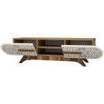 Dmora - meuble tv desposit, buffet de salon, armoire basse pour tv, base murale de rangement, 145x37h37 ...