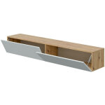 Dmora - meuble tv dmussi, meuble tv avec 2 portes, meuble de salon suspendu, 180x35h28 cm, chne node ...