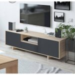 Dmora - meuble tv dnard, buffet tv salon, meuble tl 3 portes, buffet bas pour salon, 150x41h46 cm, ...