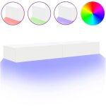 Les tendances ? meuble tv avec �clairage led ? 2 pcs en bois d'ing�nierie blanc ? dimensions 60x35x15, ...