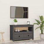 Meuble tv gris 79x35x52 cm bois de pin massif