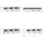 Vidaxl - meuble tv hill range blanc 158x40x47 cm bois de pin solide - meuble tv - meuble retro - meuble ... Vidaxl - meuble tv hill range blanc 158x40x47 cm bois de pin solide - meuble tv - meuble retro - meuble ...