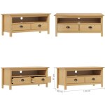 Meuble tv hill range marron miel 110x40x47cm bois de pin solide - meuble tv - meubles tv - home & living ...