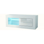 Dusine - petit meuble tv iconik avec led 100 cm en 18 mm avec porte laqu�e