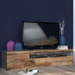 Meuble tv industriel 155cm tiroir et placard daiquiri pero ardesia m