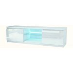 Dusine - meuble tv kiffa led 140 cm en 18 mm avec portes laques