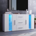 Meuble tv led blanc brillant moderne, armoire latéral 2 portes 3 tiroirs, buffet bas salon commode de ... Meuble tv led blanc brillant moderne, armoire latéral 2 portes 3 tiroirs, buffet bas salon commode de ...