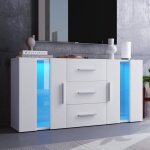 Meuble tv led blanc brillant moderne, armoire latéral 2 portes 3 tiroirs, buffet bas salon commode de ... Meuble tv led blanc brillant moderne, armoire latéral 2 portes 3 tiroirs, buffet bas salon commode de ...