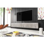 Bratex - meuble tv lowboard d 180 cm, meuble t�l�vision sans �clairage led, meuble t�l�vision suspendu, ...