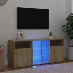 Meuble tv avec lumires led chne sonoma 120x30x50 cm vidaxl