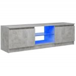 Meuble tv avec lumires led gris bton 120x30x35, 5