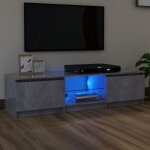 Vidaxl - meuble tv avec lumires led gris bton 140x40x35, 5 cm