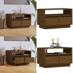 Vidaxl - meuble tv marron miel 60x35x37 cm bois de pin massif - meubles tv - meuble tv - buffet bas - ... Vidaxl - meuble tv marron miel 60x35x37 cm bois de pin massif - meubles tv - meuble tv - buffet bas - ...