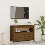 Meuble tv marron miel 79x35x52 cm bois de pin massif vidaxl