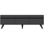 Meuble tv moderne 3 portes battantes aurema 150cm - gris anthracite