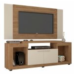 Beaux meubles pas chers - meuble tv mural 55 pouces ch�ne et ecru 7 niches l 173 h 160. 5 p 38. 5 cm
