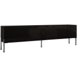 Meuble tv : noir mat, pieds chrome, 170 � 52 � 32 cm