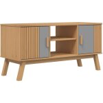Meuble tv olden gris et marron 114x43x57 cm bois de pin massif vidaxl Meuble tv olden gris et marron 114x43x57 cm bois de pin massif vidaxl