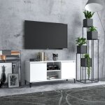Meuble tv avec pieds en métal blanc 103, 5x35x50 cm Meuble tv avec pieds en métal blanc 103, 5x35x50 cm