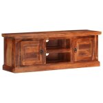 Meuble tv avec portes 112x30x40 cm bois d'acacia massif vidaxl