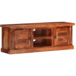 Meuble tv avec portes 112x30x40 cm bois d'acacia massif vidaxl