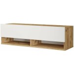 Helloshop26 - meuble tv  porte 29, 5 x 100 x 31, 5 cm effet chne rustique / blanc