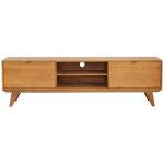 Hellin - meuble tv rtro en bois 2 niches 2 portes l180 bronze - mallet