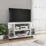 Vidaxl - meuble tv avec roulettes blanc 80 x 40 x 40 cm aggloméré Vidaxl - meuble tv avec roulettes blanc 80 x 40 x 40 cm aggloméré