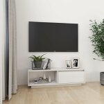 Bonnevie - meuble tv pour salon - armoire tv blanc 110x30x33, 5 cm bois de pin massif bv958304 Bonnevie - meuble tv pour salon - armoire tv blanc 110x30x33, 5 cm bois de pin massif bv958304