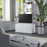 Bonnevie - meuble tv pour salon - armoire tv blanc 80x34x36 cm bois d'ingnierie bv158216