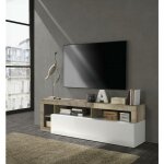 Dmora - meuble tv de salon, made in italy, buffet pour tv de salon avec 1 porte et compartiments ouverts, ...