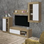 Altri - meuble tv de salon, mur quip moderne avec 3 units murales et 1 tagre, cm 270x35h113, couleur ...