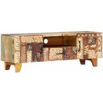 Vidaxl - meuble tv sculpt  la main 120x30x40 cm bois de rcupration