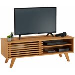 Idimex - meuble tv sean, 4 niches en pin massif finition teint�e / cir�e