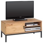 Idimex ? meuble tv selma ? 1 porte coulissante ? pin massif brun clair ? dimensions 47x98x47 cm ? design ...