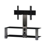 Meuble tv avec support écran plasma 2400 inox et noir 120cm Meuble tv avec support écran plasma 2400 inox et noir 120cm