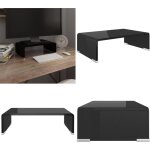 Vidaxl - meuble tv / support pour moniteur 40x25x11 cm verre noir - support tv - meuble tv - stand tv ...
