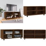 Meuble tv sur roulettes ch�ne marron 90x35x35cm bois ing�nierie - meuble tv - meuble tv roulant - armoire ...