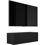 Meuble tv suspendu, 100 � 34 � 32 cm, noir mat