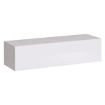 Meublorama - meuble tv suspendu 120 cm ? blanc ? collection switch ? finitions brillantes ? design moderne ...