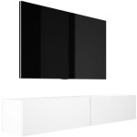 Meuble tv suspendu, 170 � 34 � 32 cm, blanc mat