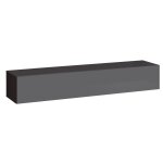 Meublorama - meuble tv suspendu 180 cm ? gris ? collection switch ? finitions brillantes ? design moderne ...