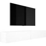 Meuble tv suspendu, (2 � 100) � 34 � 32 cm, blanc mat