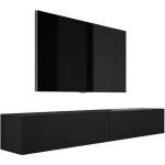 Meuble tv suspendu, (2 � 100) � 34 � 32 cm, noir mat