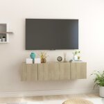 The living store - meubles tv suspendus 2 pcs ch�ne sonoma 60x30x30 cm - meuble tv mural - meuble tv ...
