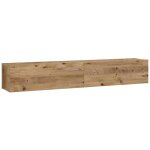 Cotecosy - meuble tv suspendu avec 2 portes - naturel clair - aubepina